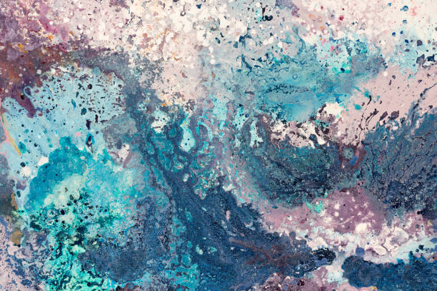 istock Blue colorful abstract oil painting pattern on canvas as background. 1059502372