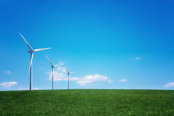 istock Wind turbine and green field 1059507854