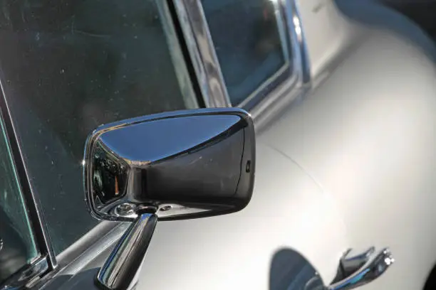 rearview mirror on classic car