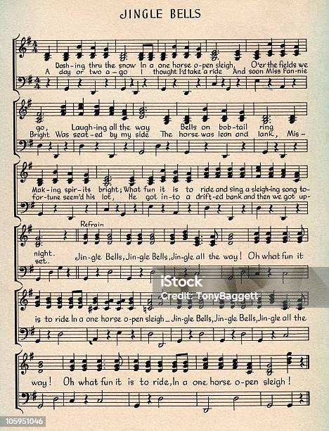 Jingle Bells Christmas Carolscore Stockfoto und mehr Bilder von Notenblatt - Notenblatt, Weihnachten, Weihnachtsmusik