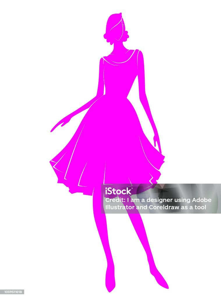 silhouette of fashion design Beauty/Fashion Adult stock illustration