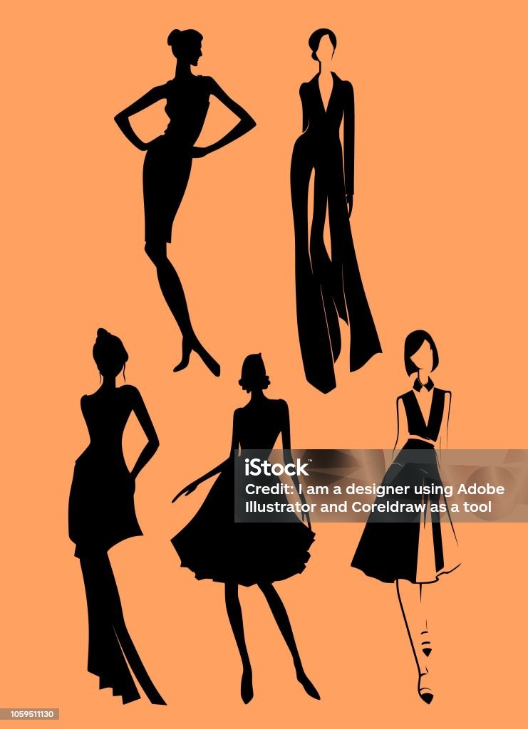 silhouette of fashion design Beauty/Fashion Sensuality stock vector