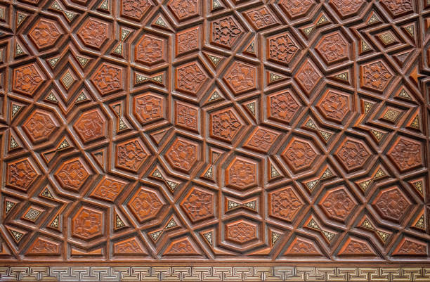 istock Ottoman Turkish  art with geometric patterns on wood 1059512654