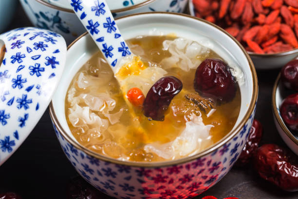 istock Peach gum and tremella soup 1059513106