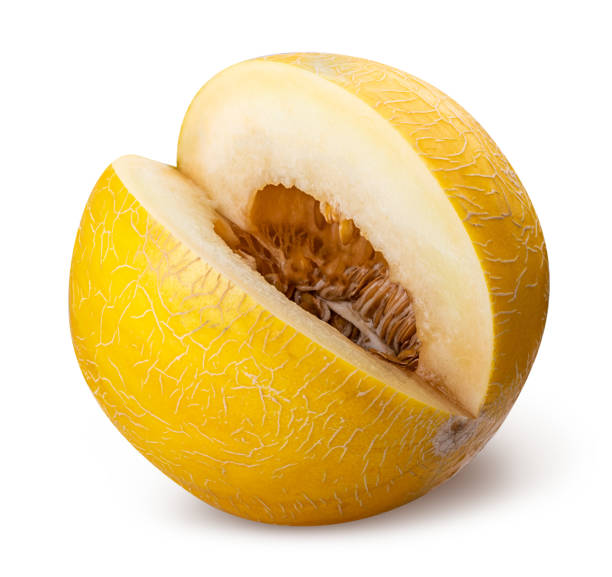 istock Yellow melon isolated on white background. Clipping path 1059515840