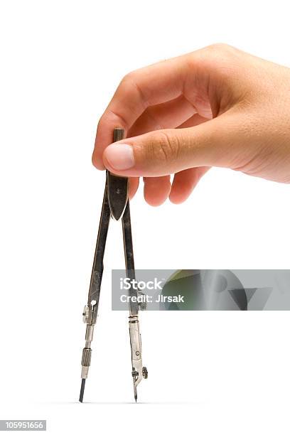 Foto de O Círculo Com Compasses e mais fotos de stock de Branco - Branco, Cientista, Compasso