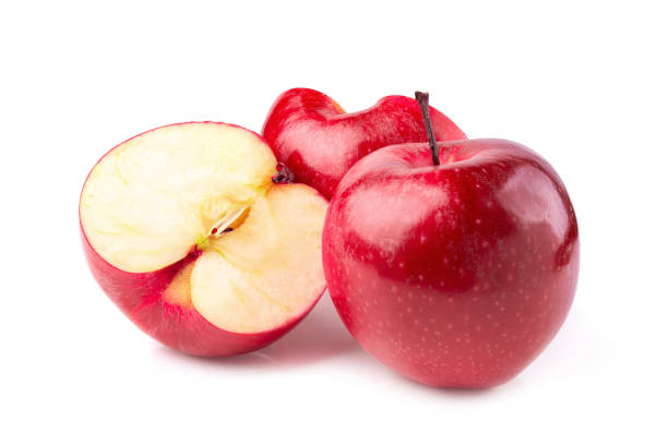 istock Red apple whole pieces isolated on white background 1059516678