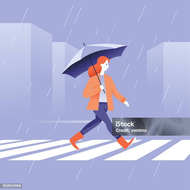 Vector Illustration In Flat Simple Style Autumn Concept Stock Illustration - Download Image Now