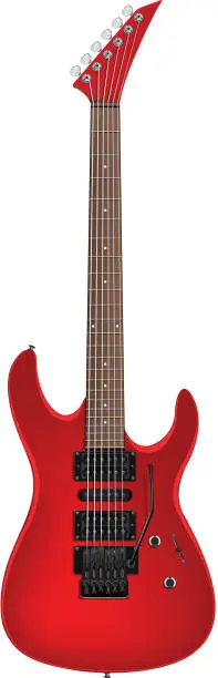 Vector illustration of Close up of red electric guitar