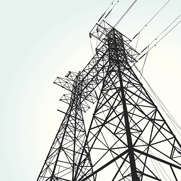 transmission tower vector illustration of a transmission tower electrical tower illustration stock illustrations
