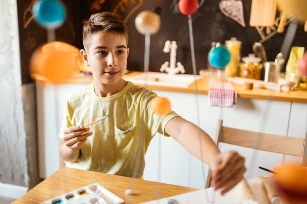 istock Boy's model of the solar system 1059533038
