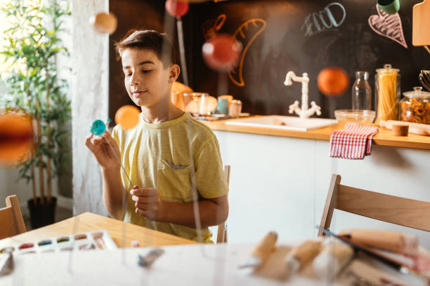 istock Boy's model of the solar system 1059533102