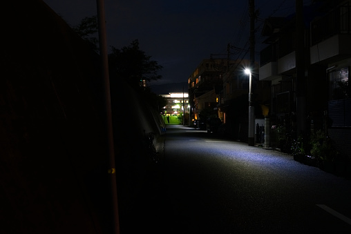 Road at night.