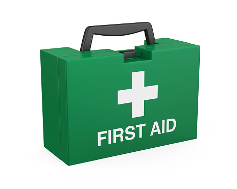 First Aid Kit isolated on white background. 3D render