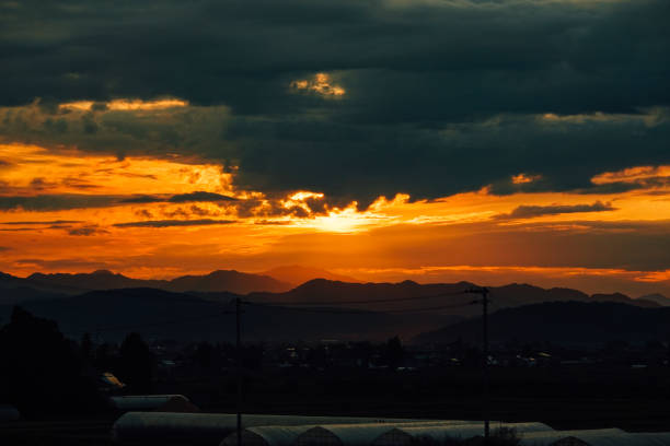 Evening landscape in Japan