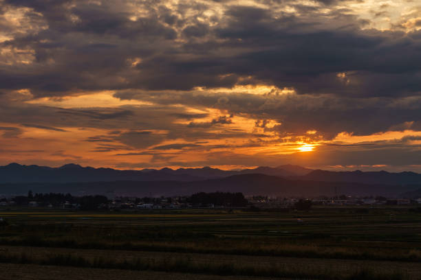 istock Evening landscape in Japan 1059546384