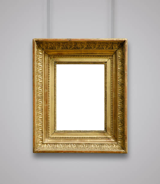 istock Golden vintage frame isolated on white background (All clipping paths included) 1059546840