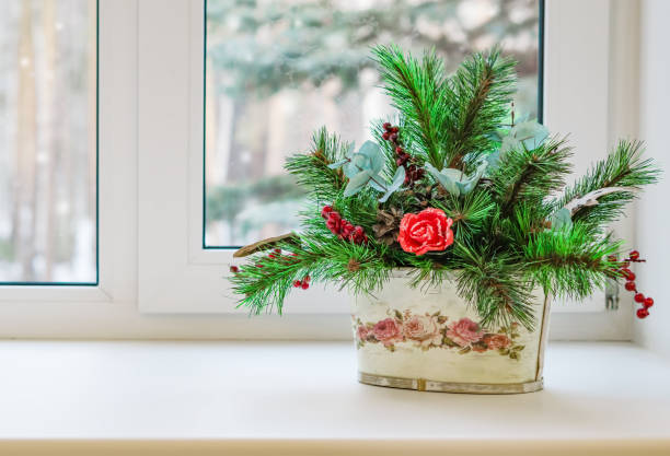 istock Festive composition, background blank for new year postcard, Christmas, 1059550976