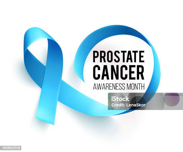 Banner For Prostate Cancer Awareness Month In November Word Hope With Realistic Blue Ribbon Design Template For Poster Stock Illustration - Download Image Now