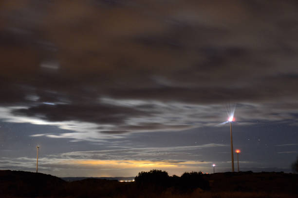 istock Wind farm in its surroundings and night landscape. 1059554874
