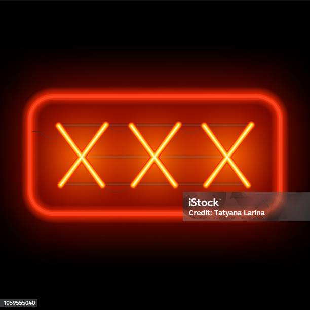 Xxx Neon Sign On A Dark Background Stock Illustration - Download Image Now - Pornography, Fluorescent, Movie
