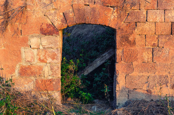 istock Arch in old ruined abandoned house 1059556546