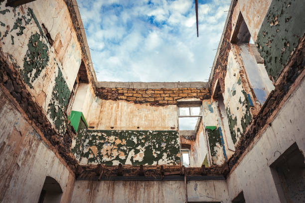 istock Interiof of old ruined abandoned house 1059559522