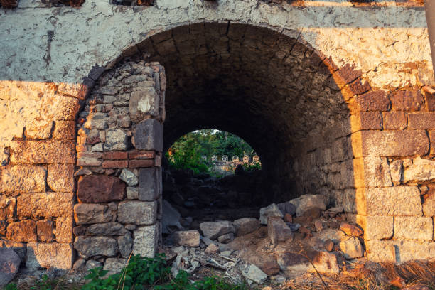 istock Arch in old ruined abandoned house 1059560132