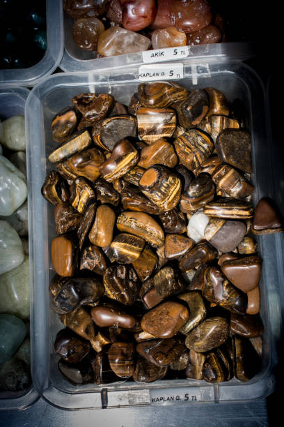 istock tiger's eye and hawk's eye gemstone as  mineral rock 1059560980