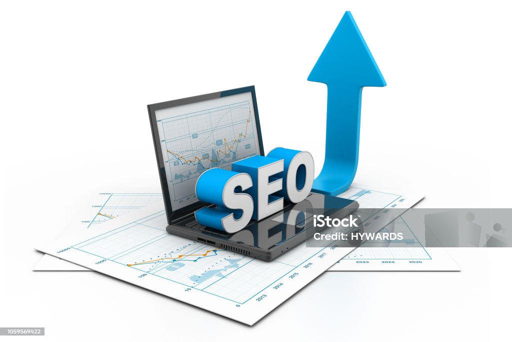 Search engine optimization growth chart Search Engine Stock Photo