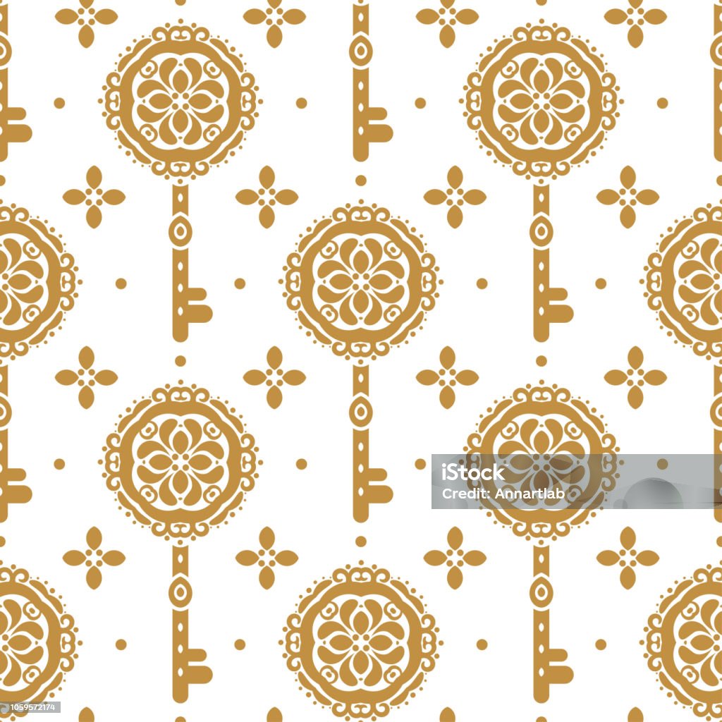 Mẫu Liền Mạch Vector Cổ Điển Vàng Và Trắng Với Các Phím Hình Nền ...