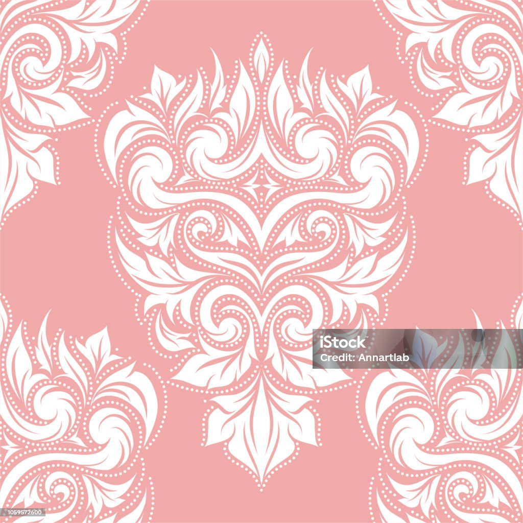 Pink Andwhite Pattern Pink And White Ornamental Seamless Pattern Vintage Vector Paisley ...
