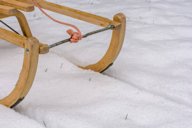 istock After the first snowfall, sledges are used 1059574310