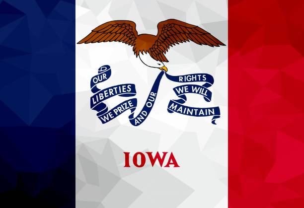 istock Iowa polygonal flag. Mosaic modern background. Geometric design 1059596004