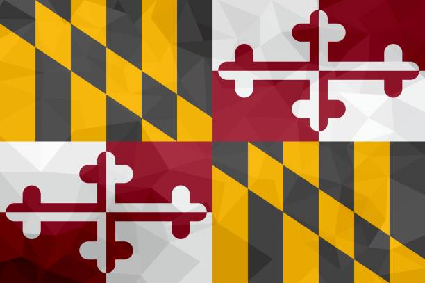 istock Maryland polygonal flag. Mosaic modern background. Geometric design 1059596032