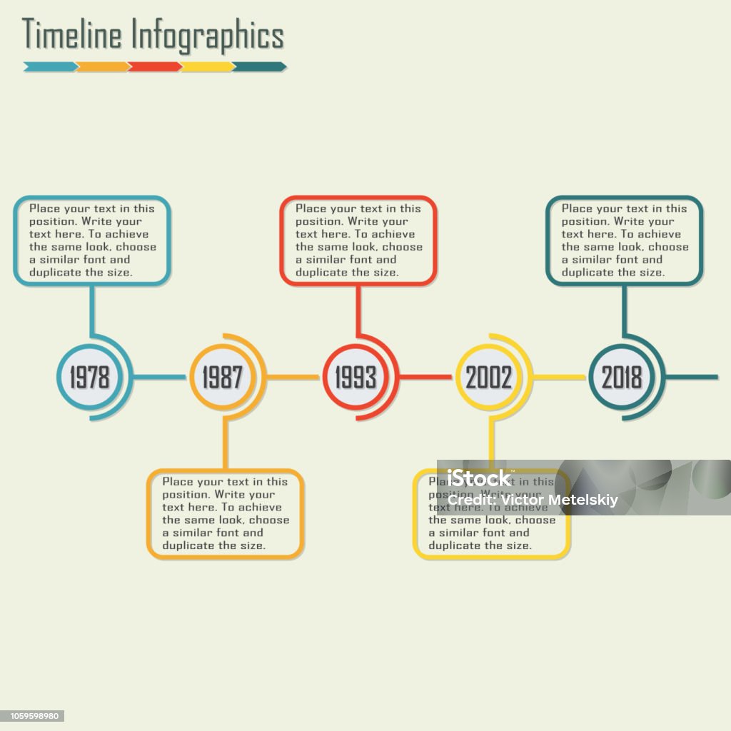 Time Line Con Texto Ilustración de Plantilla Timeline Infographics Con Espacio Para Texto ...