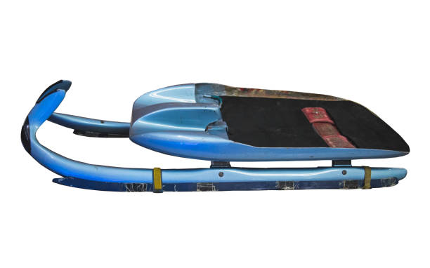 istock Blue professional sledge for luge on white background 1059599096