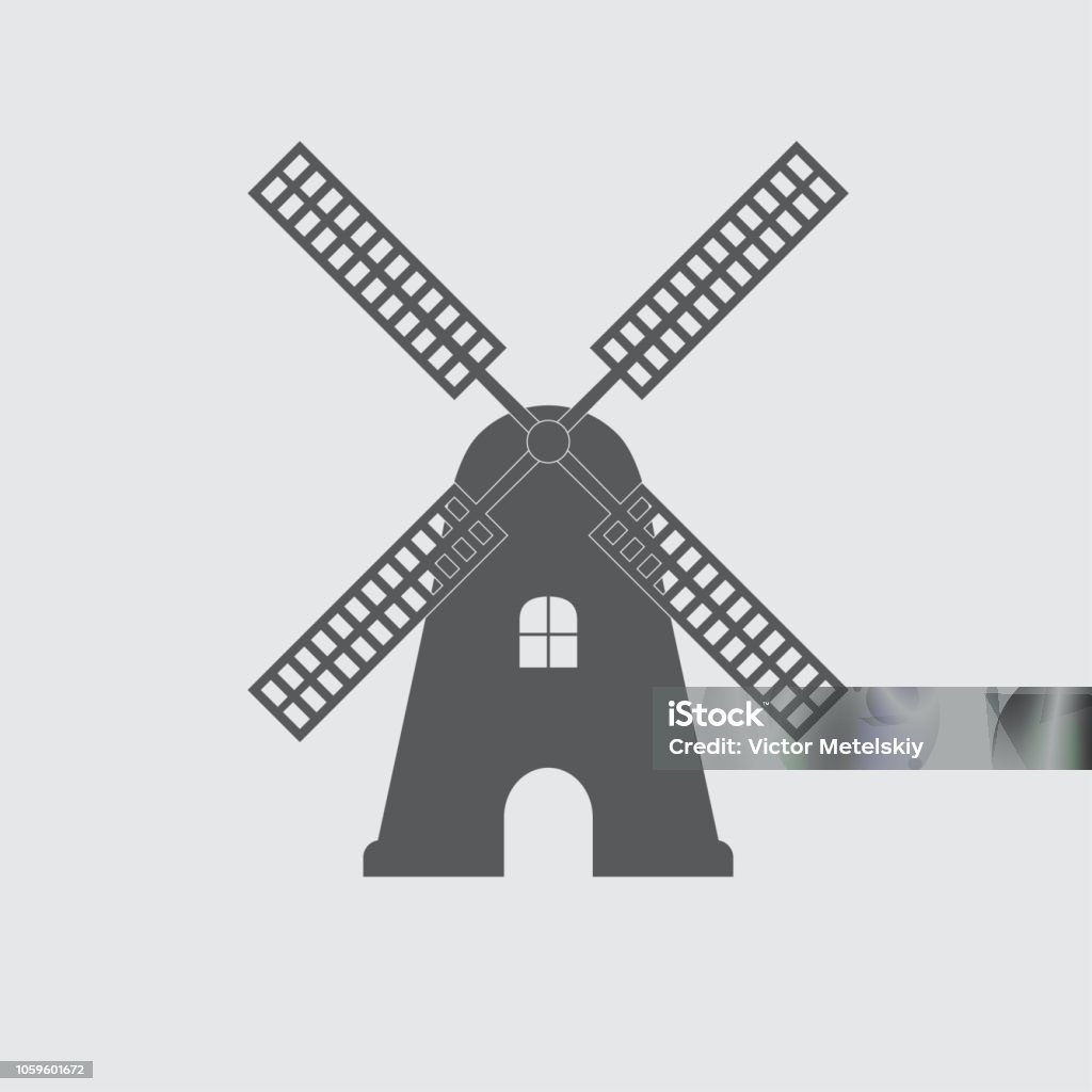Windmill icon or sign. Mill symbol. Vector illustration. Abstract stock vector