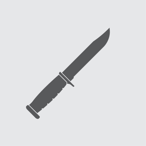 militär-oder armeemesser ikone. vector illustration. - weapon dagger hunting hunter stock-grafiken, -clipart, -cartoons und -symbole
