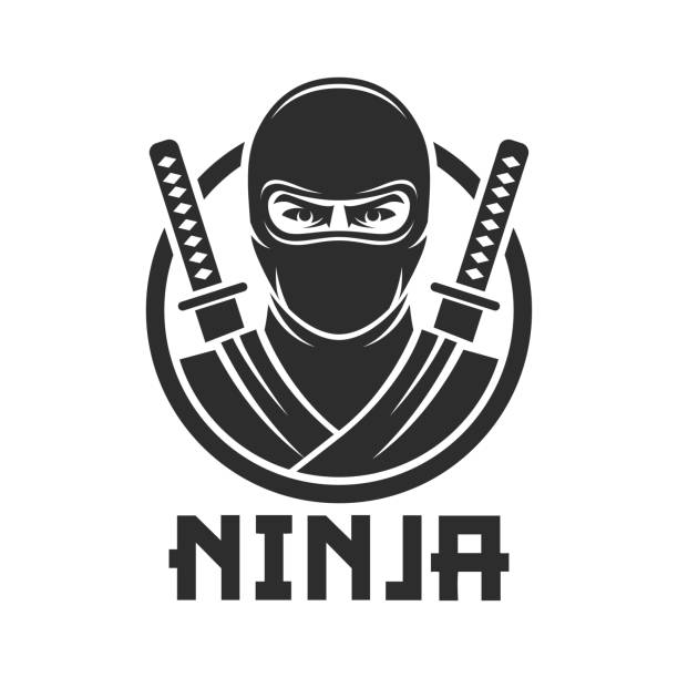 ilustrações de stock, clip art, desenhos animados e ícones de ninja warrior logo vector - ninja