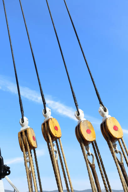 istock Rigging on vintage classic sail ship 1059605492