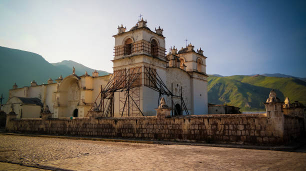 istock Exterior view to Church Of Immaculate Conception, Yanque, Chivay, Peru 1059606400