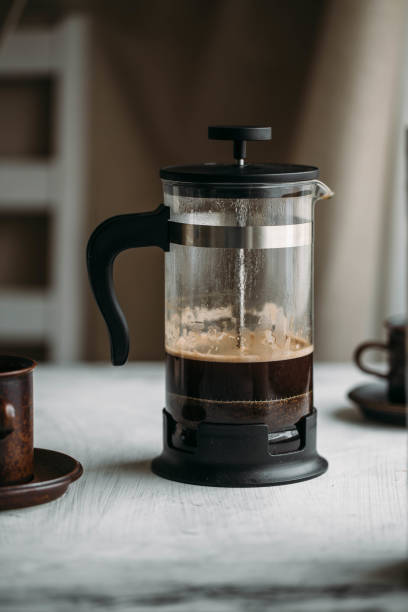 istock French Press Coffee Maker. Morning concept 1059610786