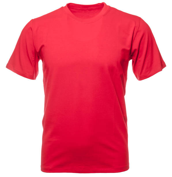 istock Red heathered shortsleeve cotton tshirt on invisible mannequin isolated 1059621532