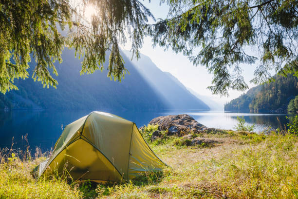 istock Wild camping by a lake in Norway 1059641014