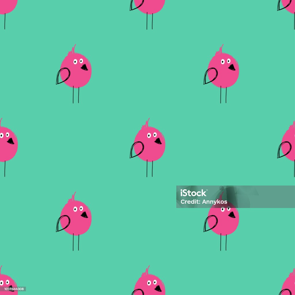 Pink Bird Pattern Seamless Pattern With Pink Birds Stock Illustration - Download Image ...
