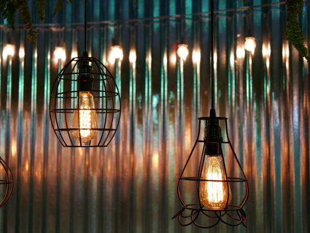 istock light Lamp bulbs in retro styled 1059644386