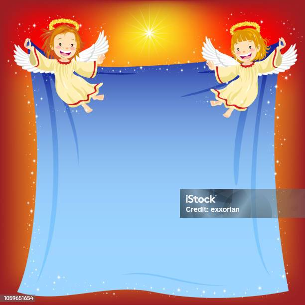 Angels Message Board Stock Illustration - Download Image Now - Angel, Baby - Human Age, Baby Girls