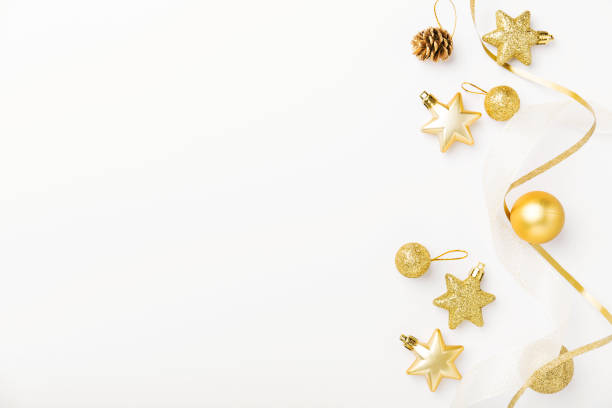 istock Christmas golden decoration on white 1059655718