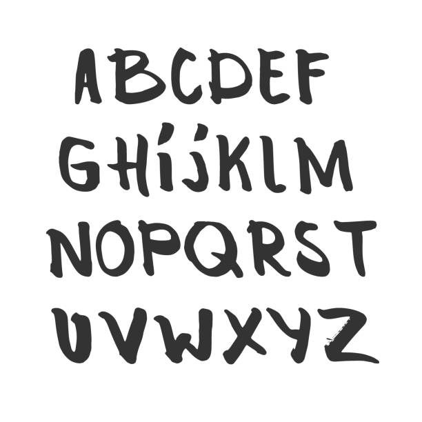 istock Hand drawn alphabet, latin characters set. Vector lettering for posters, banners or greeting cards. Isolated on white background 1059664260